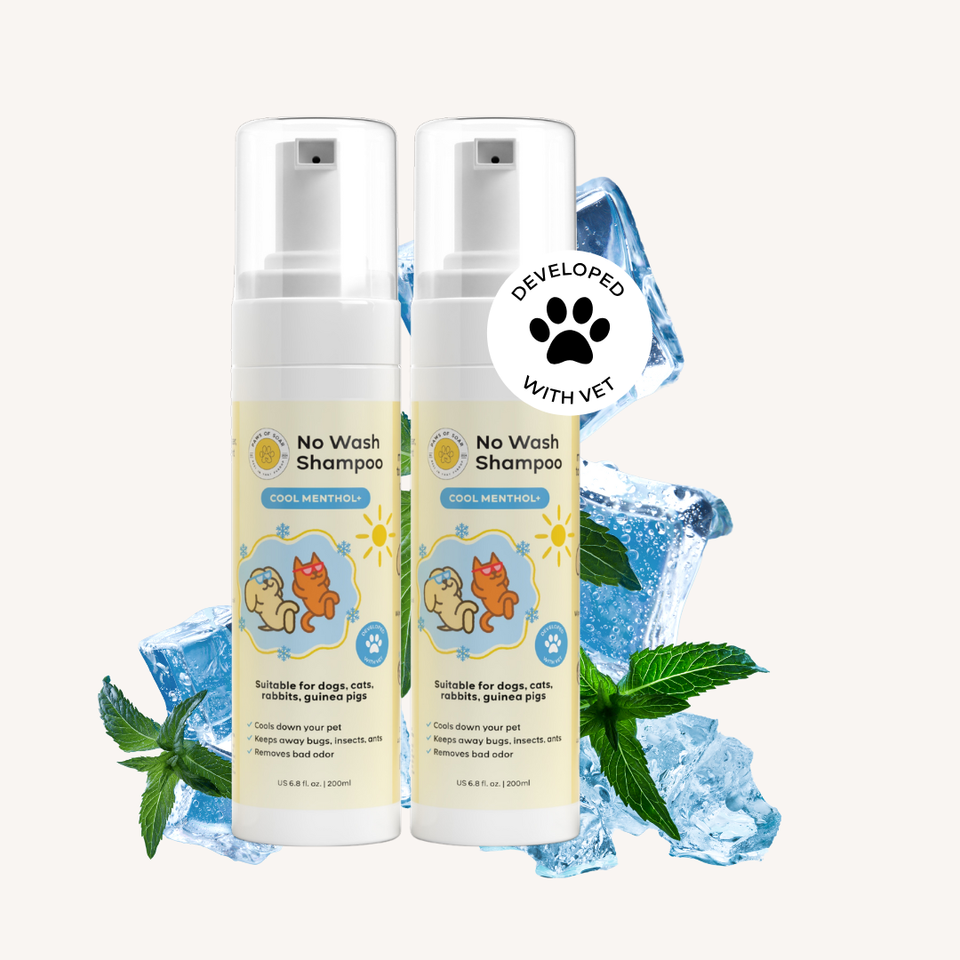 PawsofSoar No Wash Cooling Pet Shampoo Twin Pack