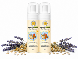 PawsofSoar Waterless Calming Pet Shampoo Twin Pack - No Rinse Dry Shampoo for Dogs & Cats Singapore